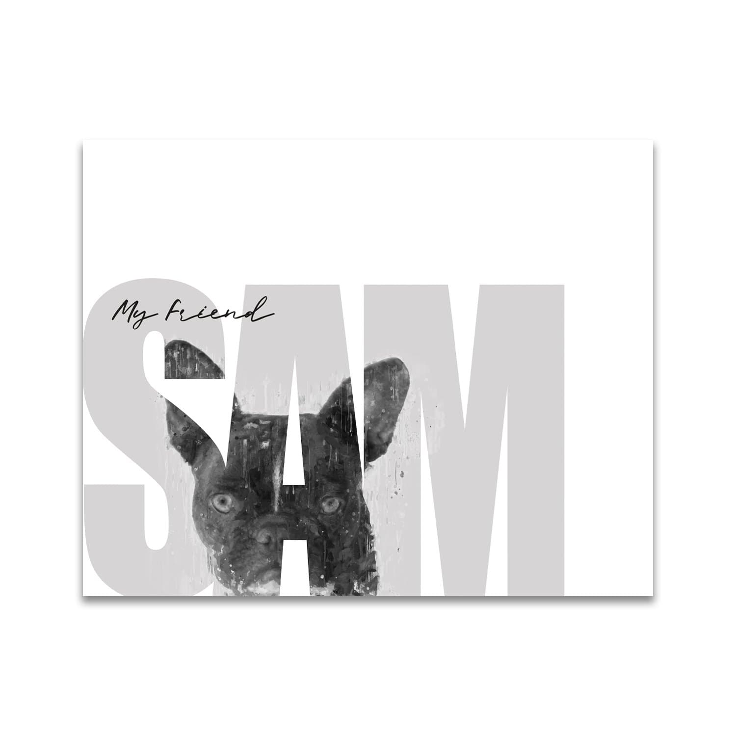 Personal-Prints art 11"x14" Block Mount My Friend - French Bulldog (Dark Coloring)