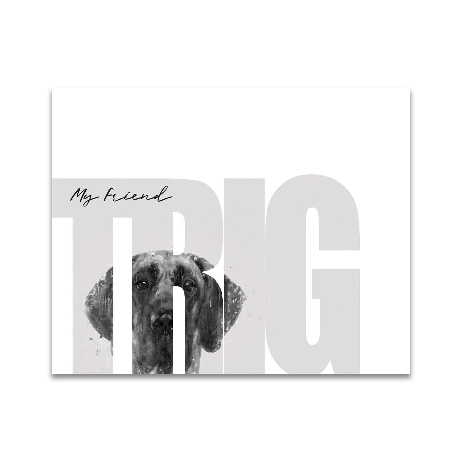 Personal-Prints art 11"x14" Block Mount My Friend - Great Dane (Dark Coloring)