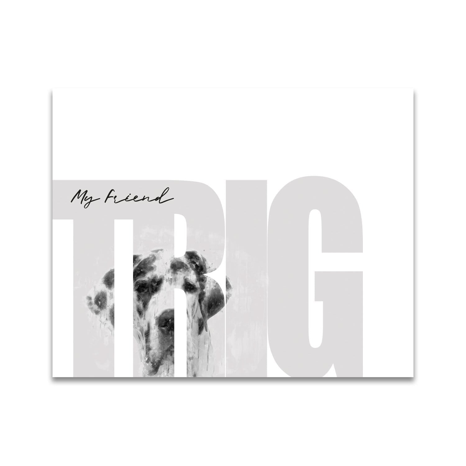 Personal-Prints art 11"x14" Block Mount My Friend - Great Dane (Light Coloring)