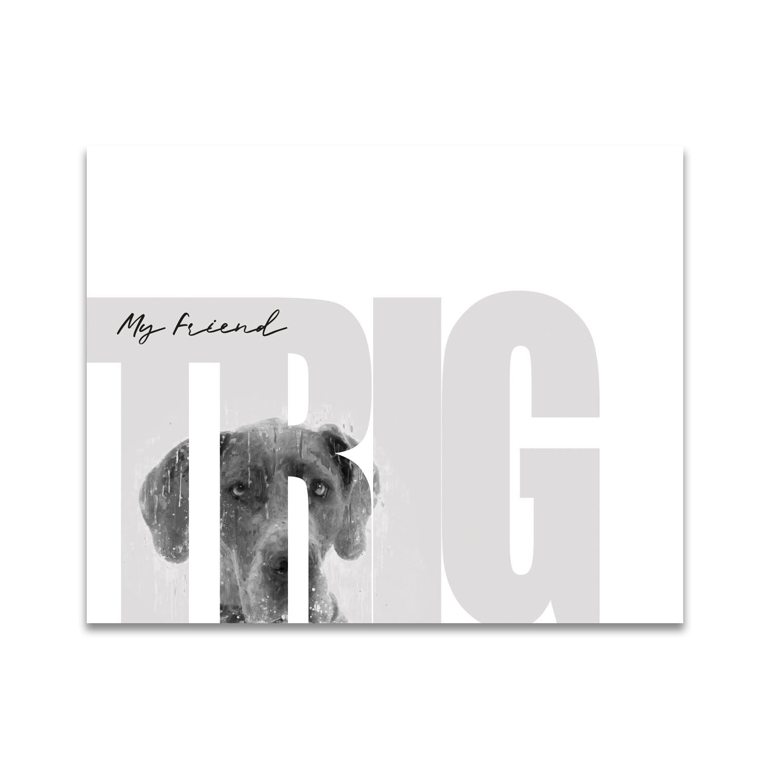 Personal-Prints art 11"x14" Block Mount My Friend - Great Dane (Medium Coloring)