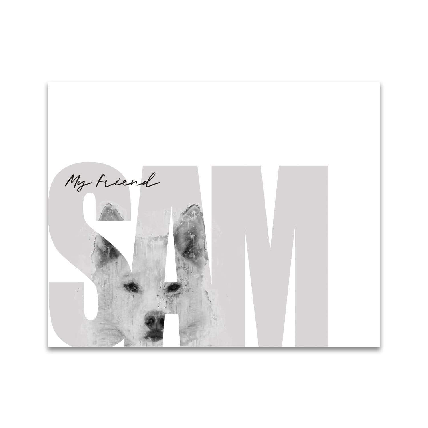 Personal-Prints art 11"x14" Block Mount My Friend - Husky (Light Coloring)