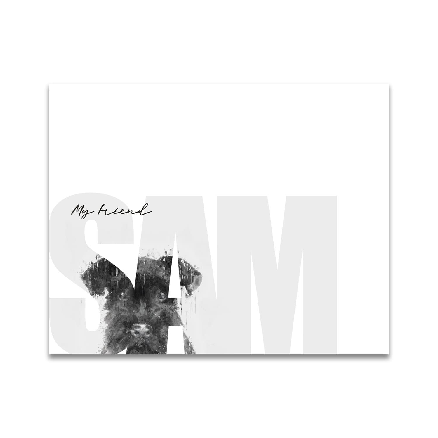 Personal-Prints art 11"x14" Block Mount My Friend - Mini Schnauzer (Dark Coloring)