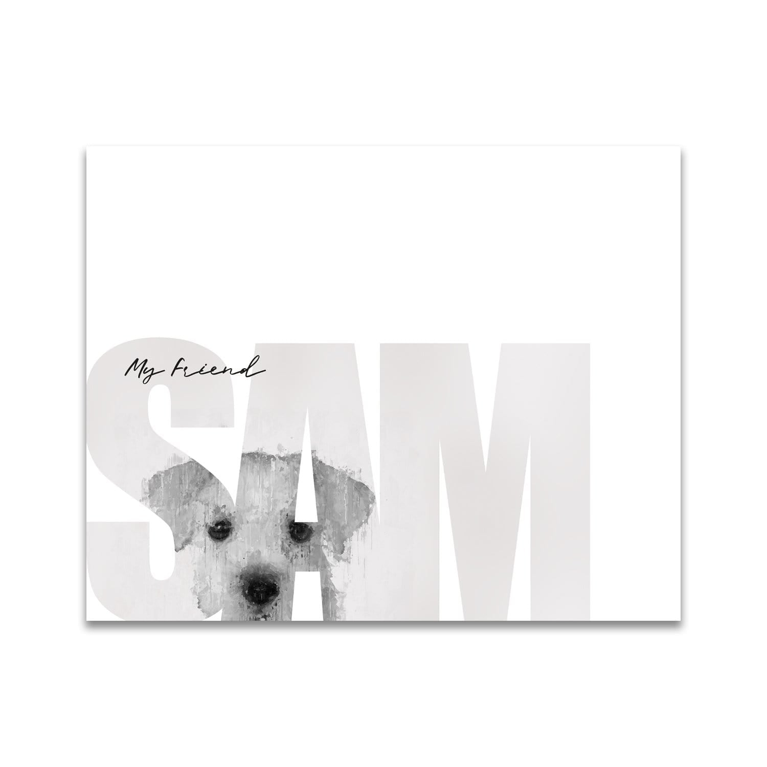 Personal-Prints art 11"x14" Block Mount My Friend - Mini Schnauzer (Light Coloring)