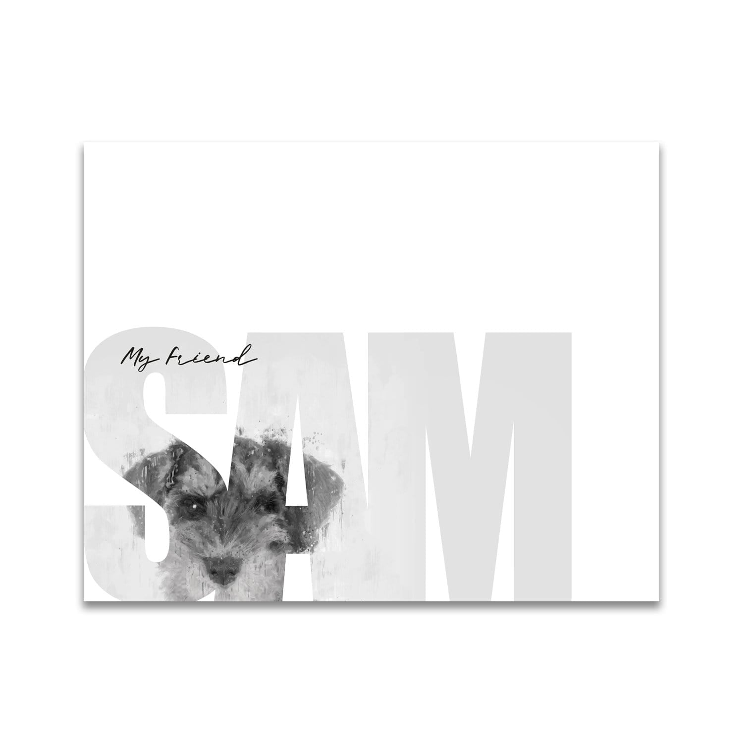 Personal-Prints art 11"x14" Block Mount My Friend - Mini Schnauzer (Medium Coloring)