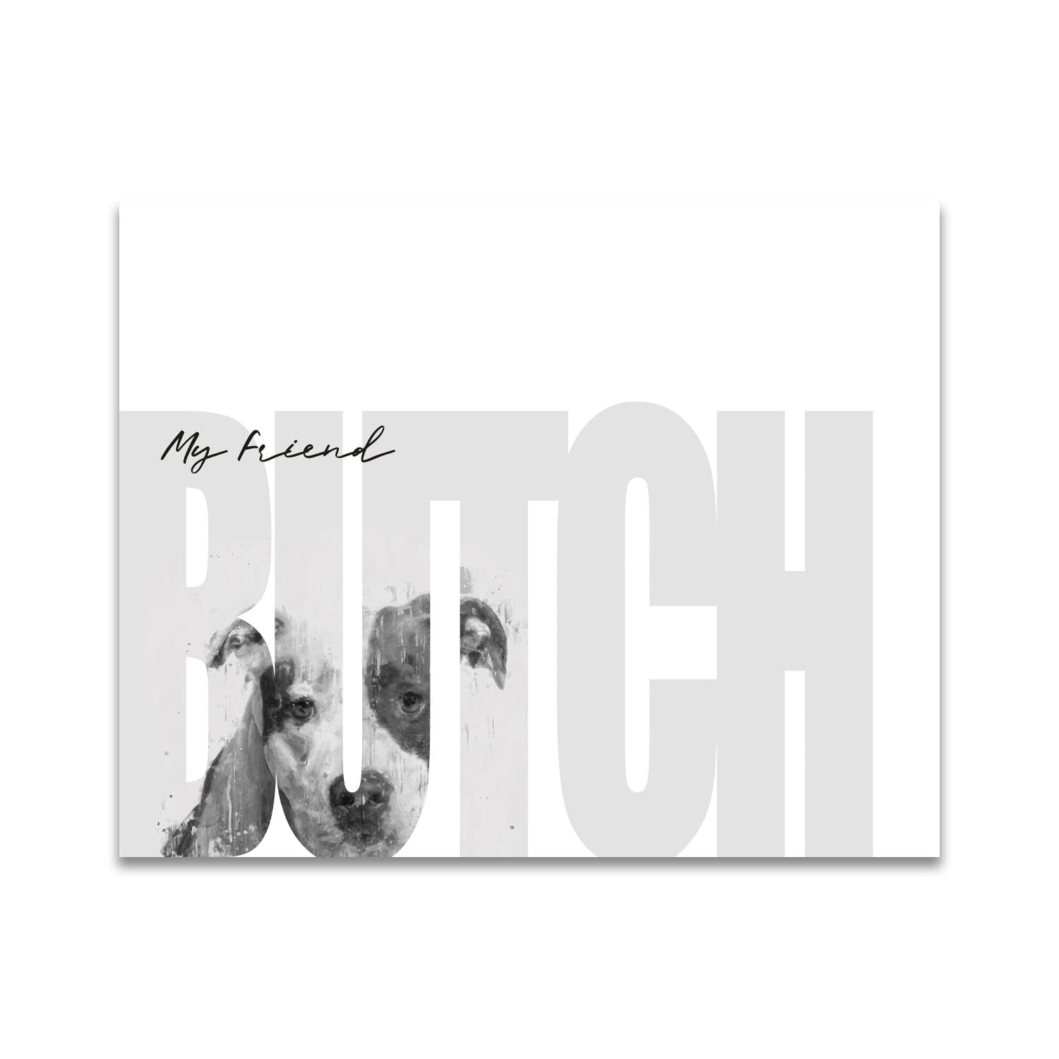 Personal-Prints art 11"x14" Block Mount My Friend - Pitbull (Light Coloring)