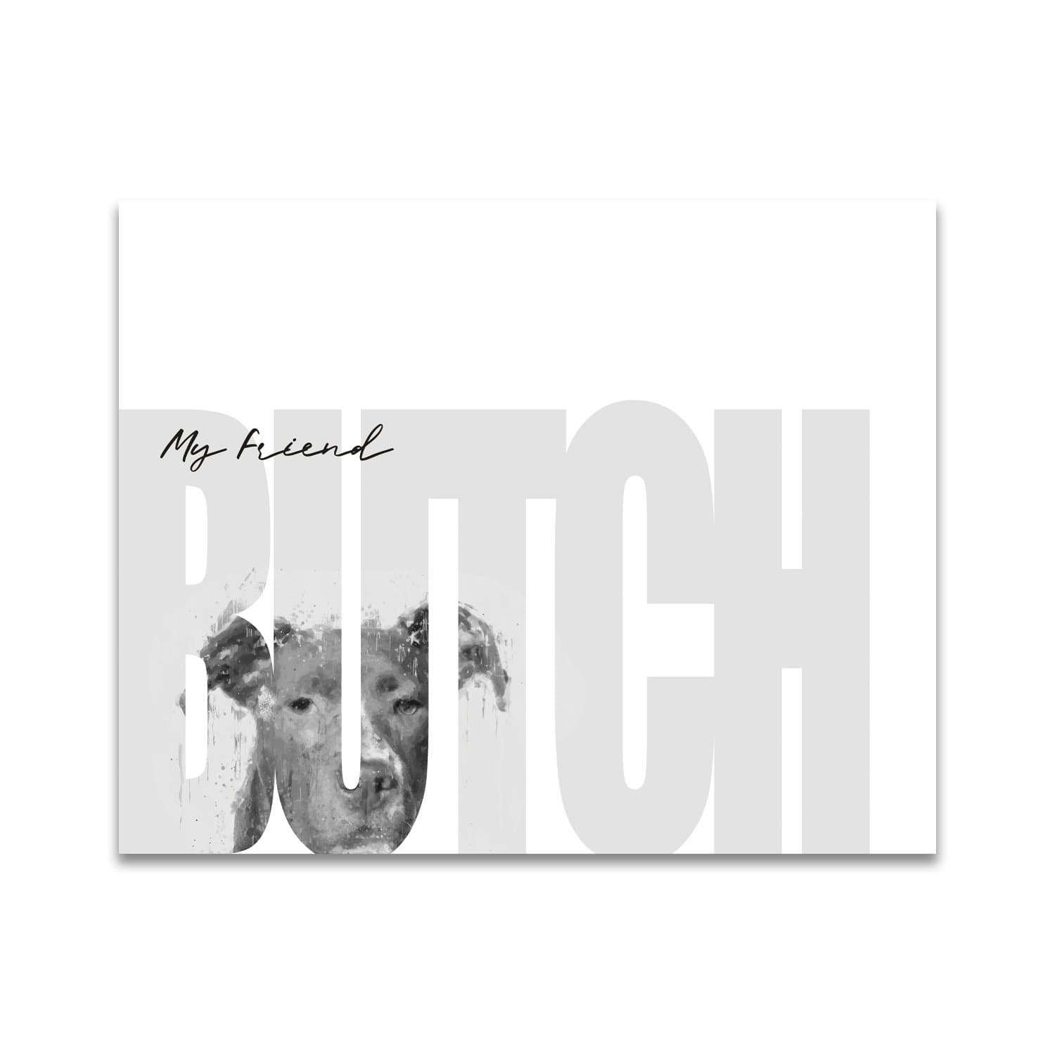 Personal-Prints art 11"x14" Block Mount My Friend - Pitbull (Medium Coloring)