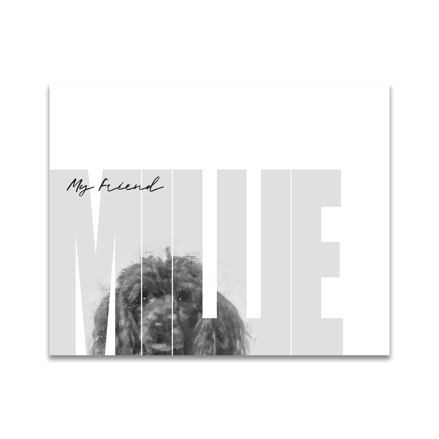 Personal-Prints art 11"x14" Block Mount My Friend - Poodle (Dark Coloring)