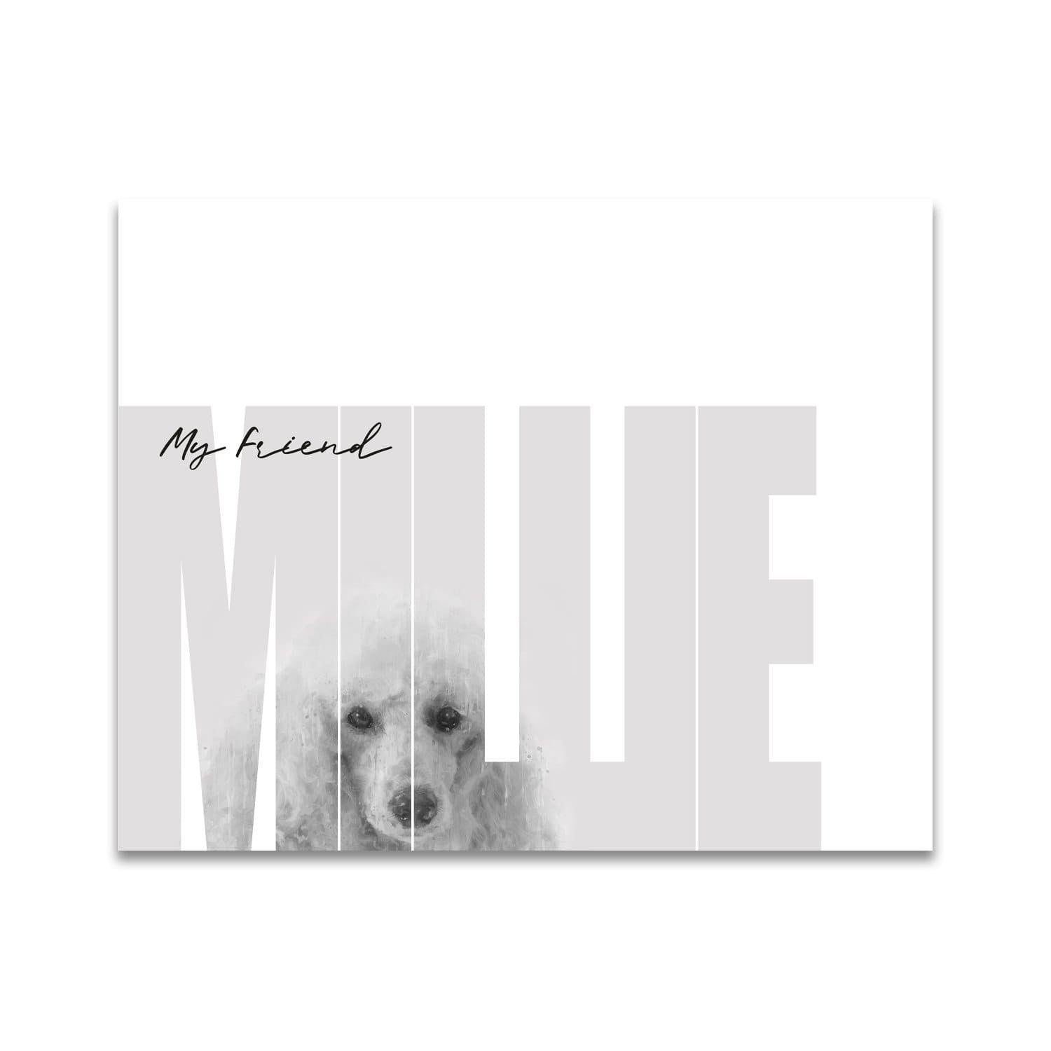 Personal-Prints art 11"x14" Block Mount My Friend - Poodle (Light Coloring)