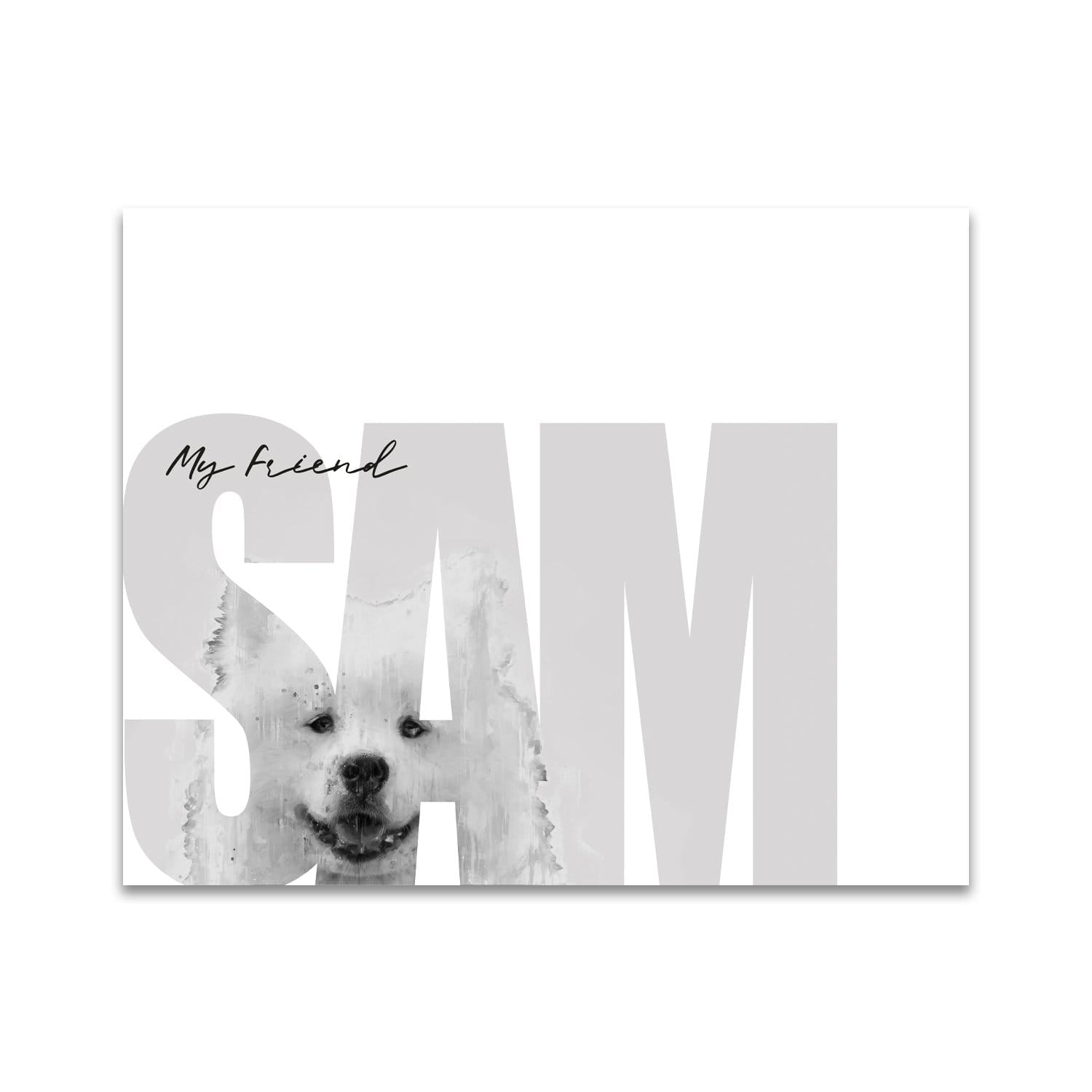 Personal-Prints art 11"x14" Block Mount My Friend - Samoyed