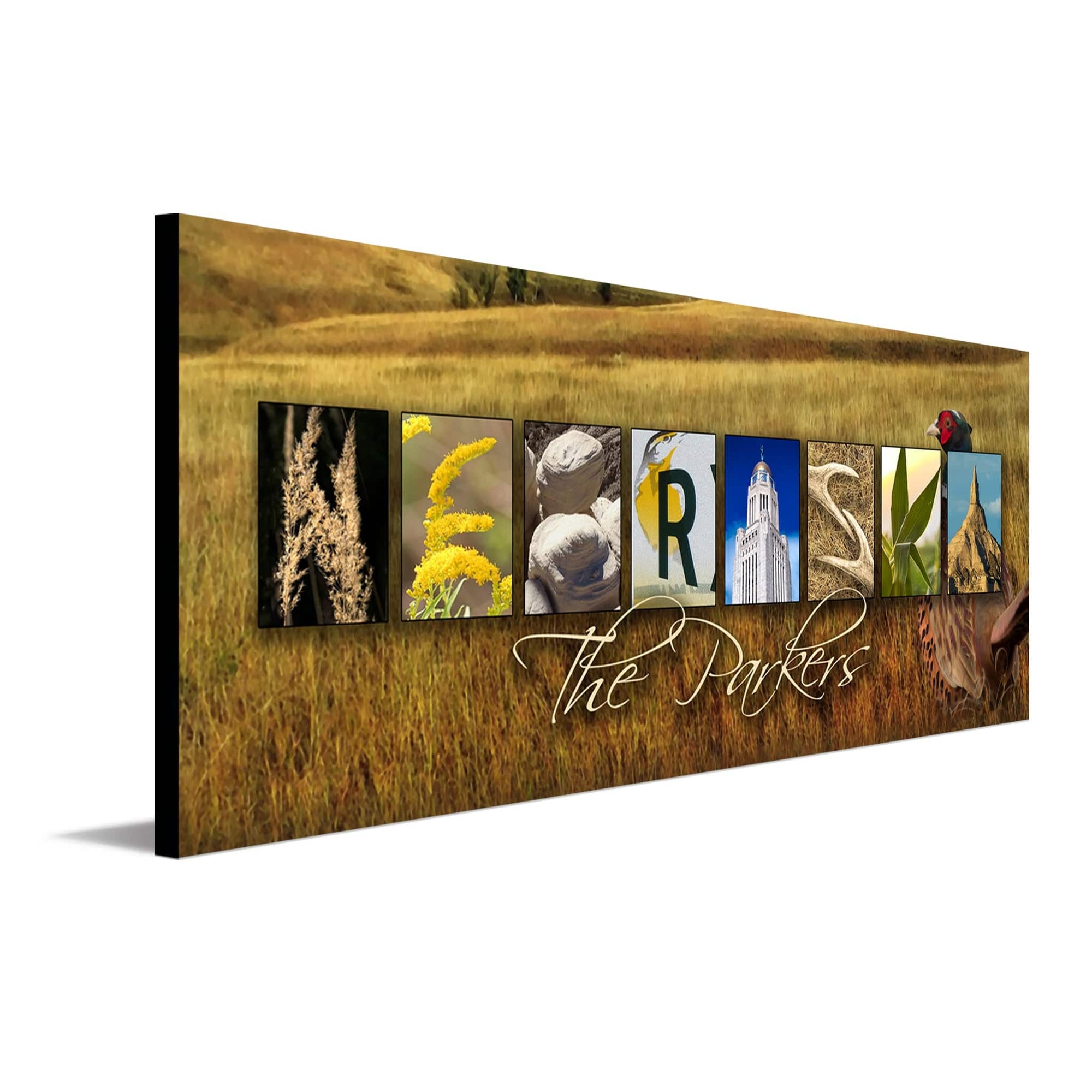 Personal-Prints art 6.5"x18" Block Mount NEBRASKA - State Name Art