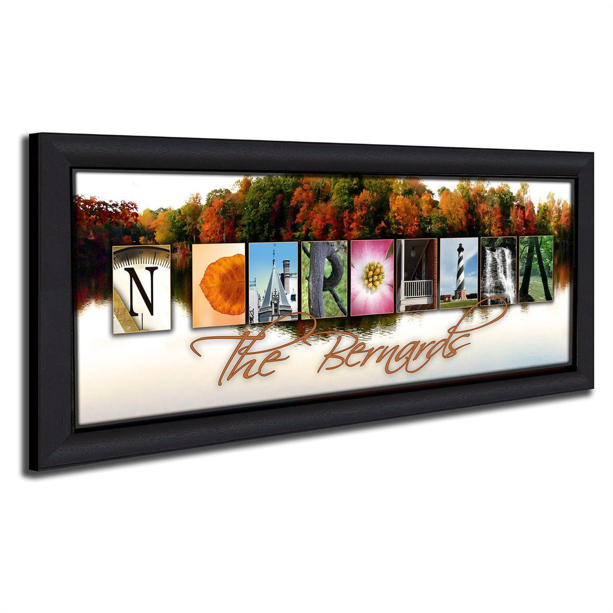 Personal-Prints art 13.5&quot;x32.5&quot; Framed Canvas NORTH CAROLINA - State Name Art