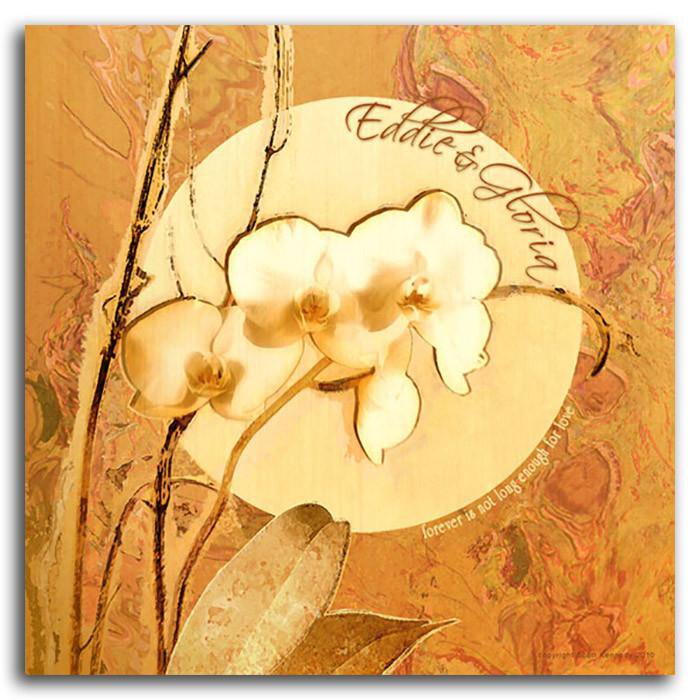 Personal-Prints art 16&quot;x16&quot; Block Mount Orchids 2