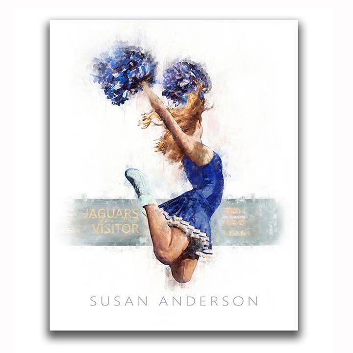 Personal-Prints art 11&quot;x14&quot; Block Mount Personalized Cheerleader Art