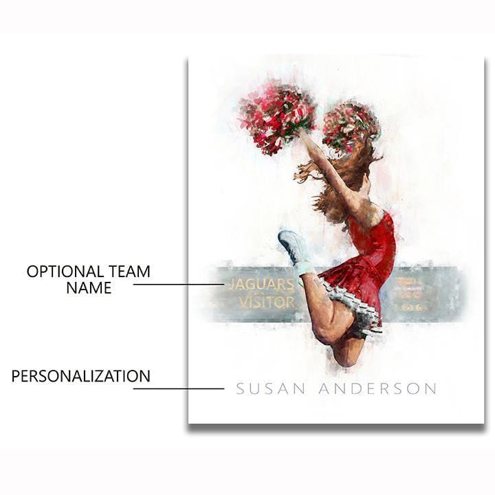 Personal-Prints art Personalized Cheerleader Art