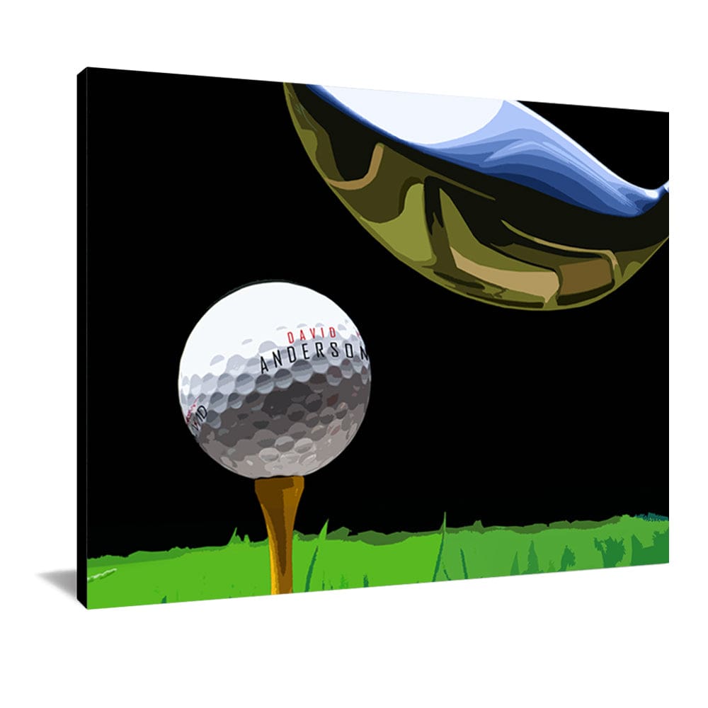 Personal-Prints art 11&quot;x14&quot; Block Mount Personalized Golf Ball Print