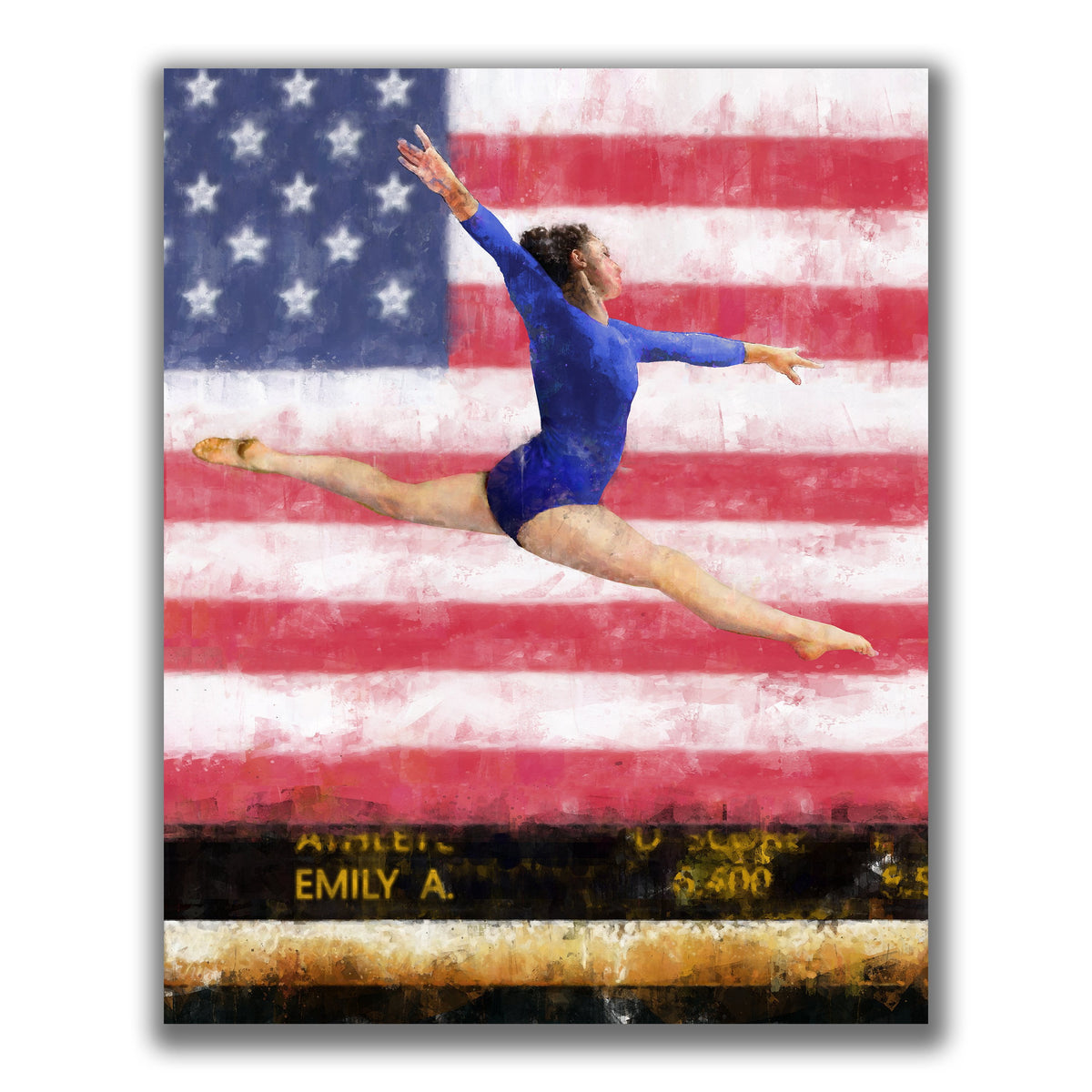 Personal-Prints art 11&quot;x14&quot; Block Mount Personalized Gymnast Art