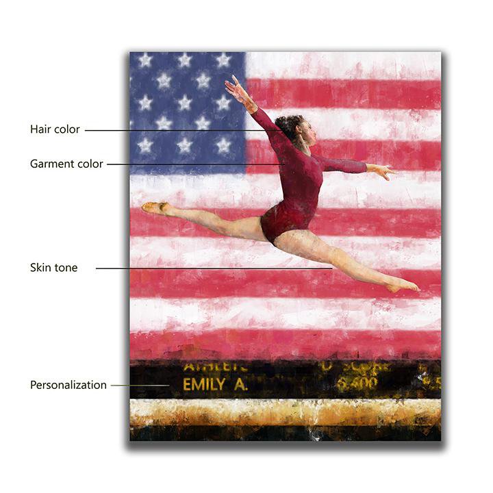 Personal-Prints art Personalized Gymnast Art