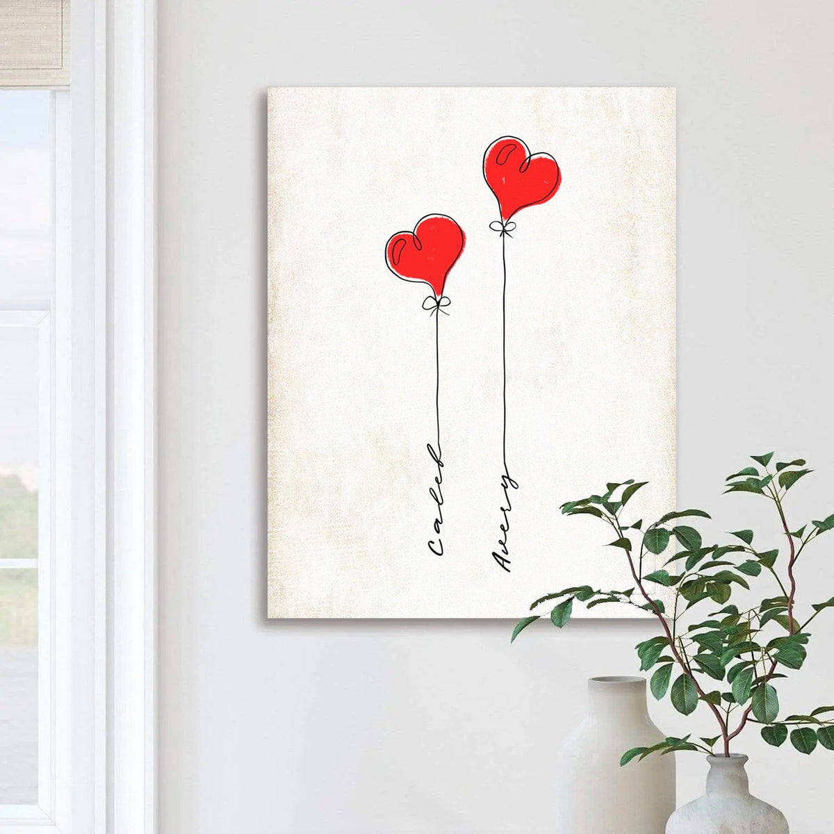 Personal-Prints art Personalized Heart Balloons Print