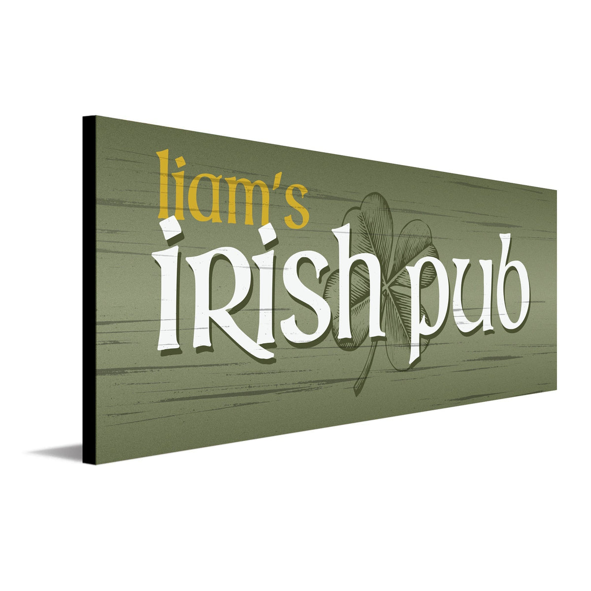 Personal-Prints art 6.5&quot;x18&quot; Block Mount Personalized Irish Pub Sign