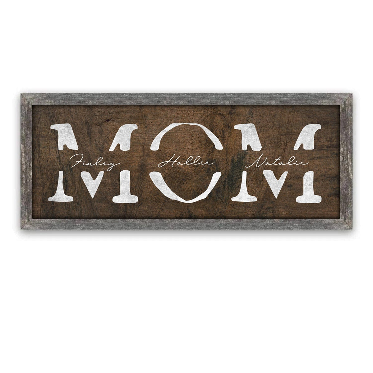 Personal-Prints art 13.5&quot;x32.5&quot; Framed Canvas Personalized Rustic Mom Sign