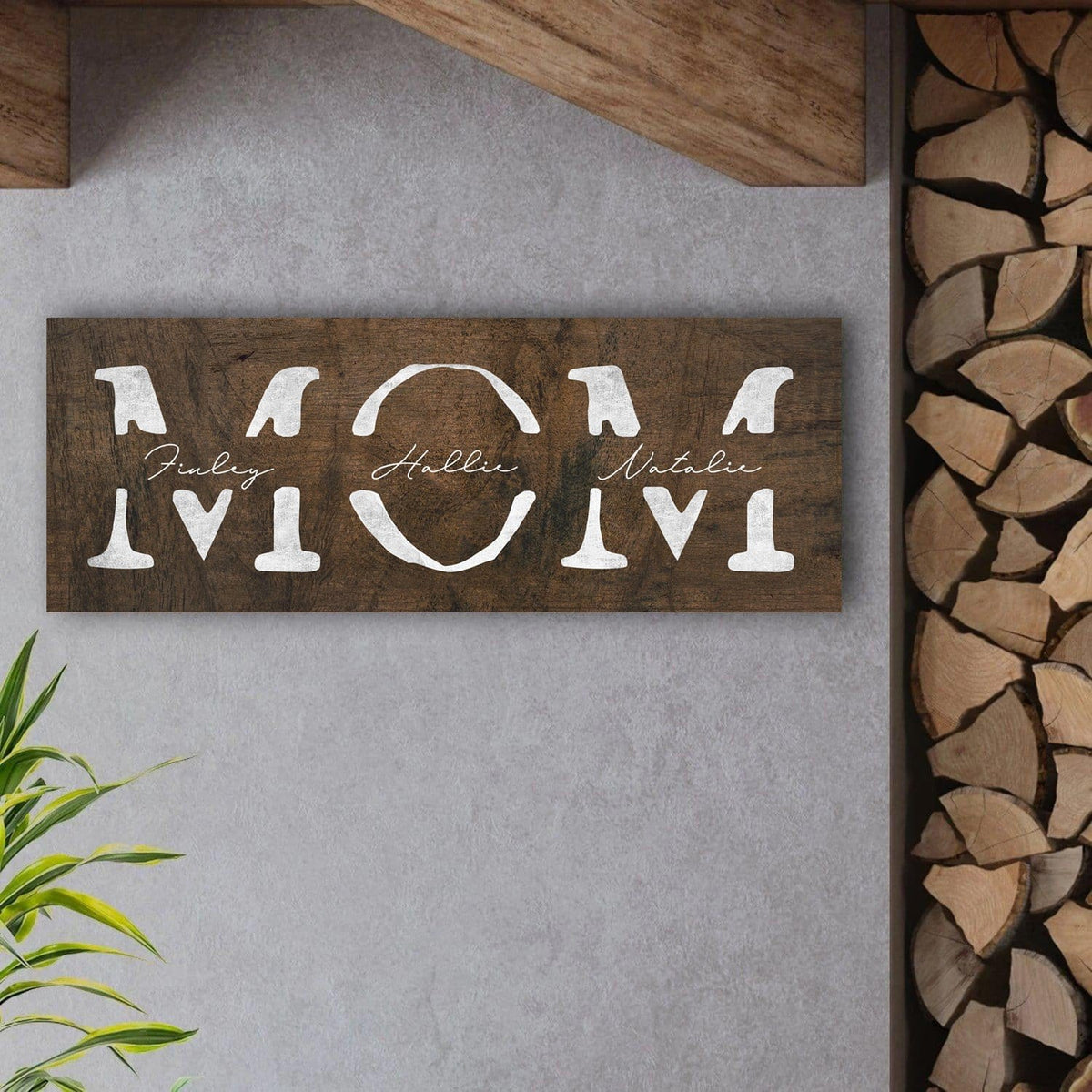 Personal-Prints art Personalized Rustic Mom Sign