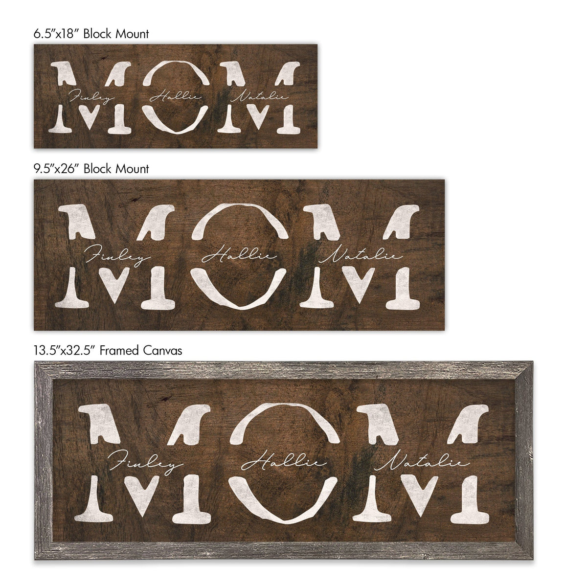 Personal-Prints art Personalized Rustic Mom Sign