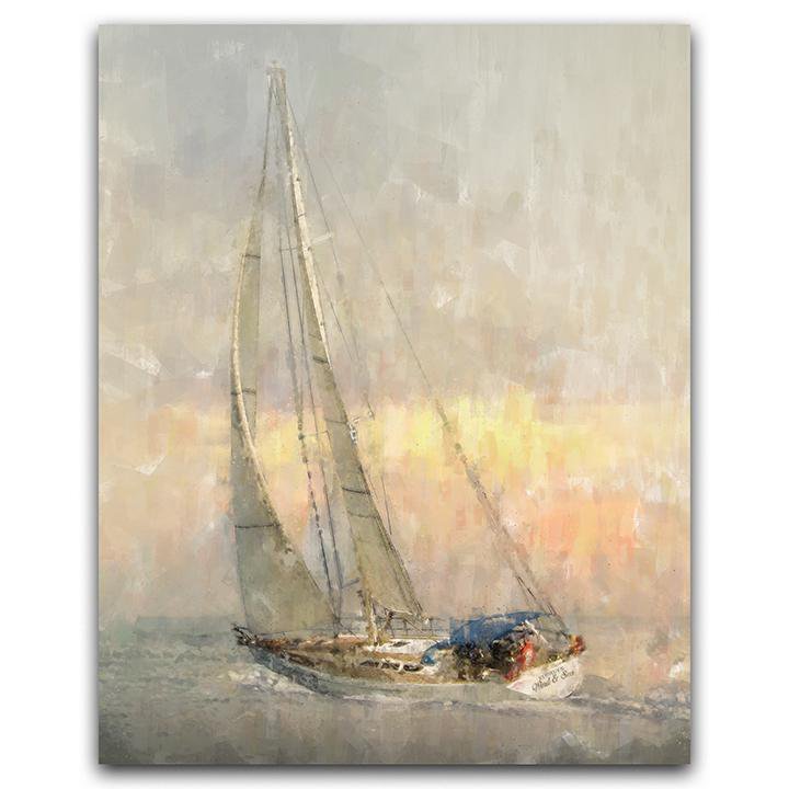 Personal-Prints art Personalized Sailboat Print