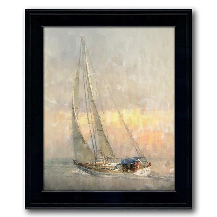 Personal-Prints art 14&quot;x17&quot; Under Glass Personalized Sailboat Print