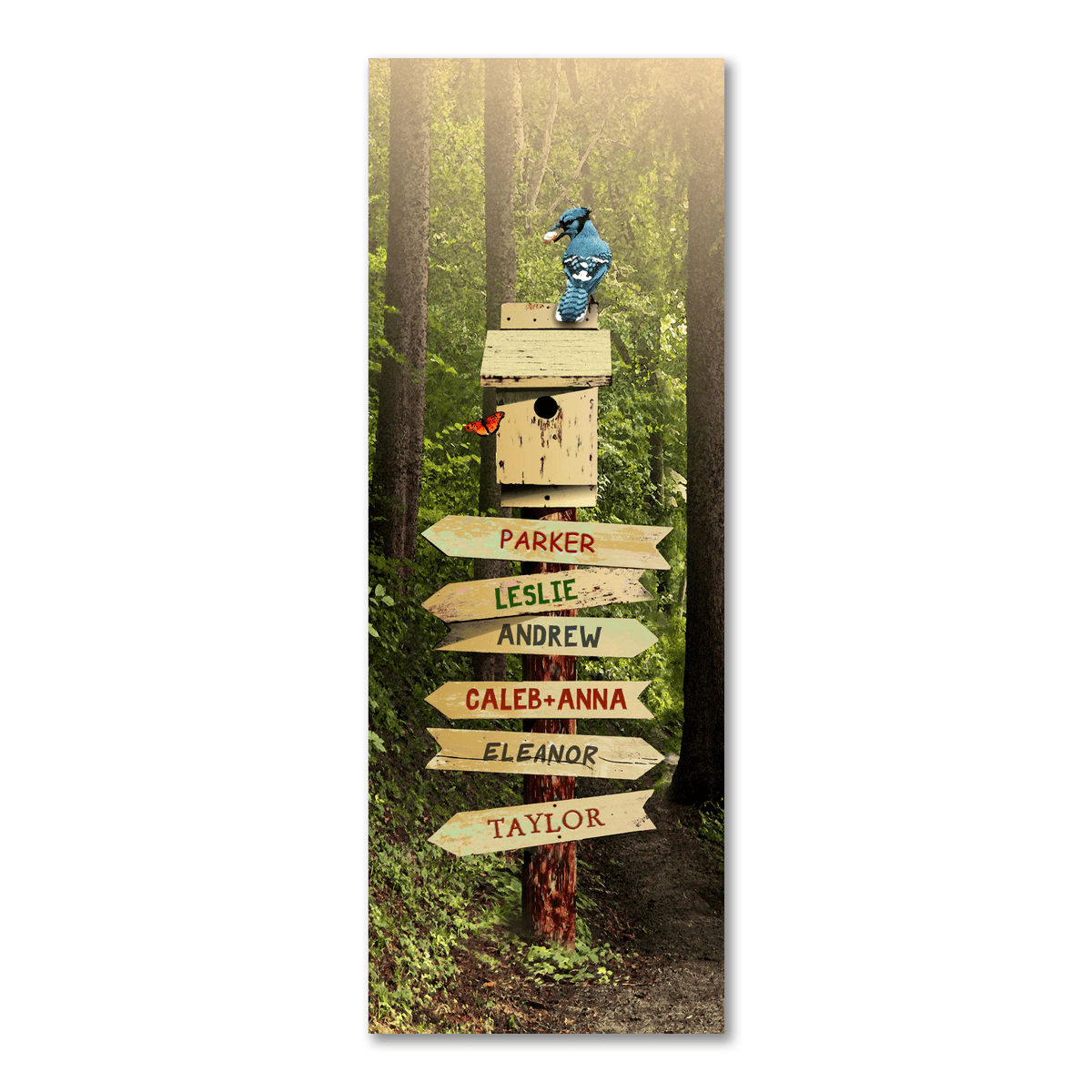 Personal-Prints art 6.5&quot;x18&quot; Block Mount Personalized Sign on a Forest Path