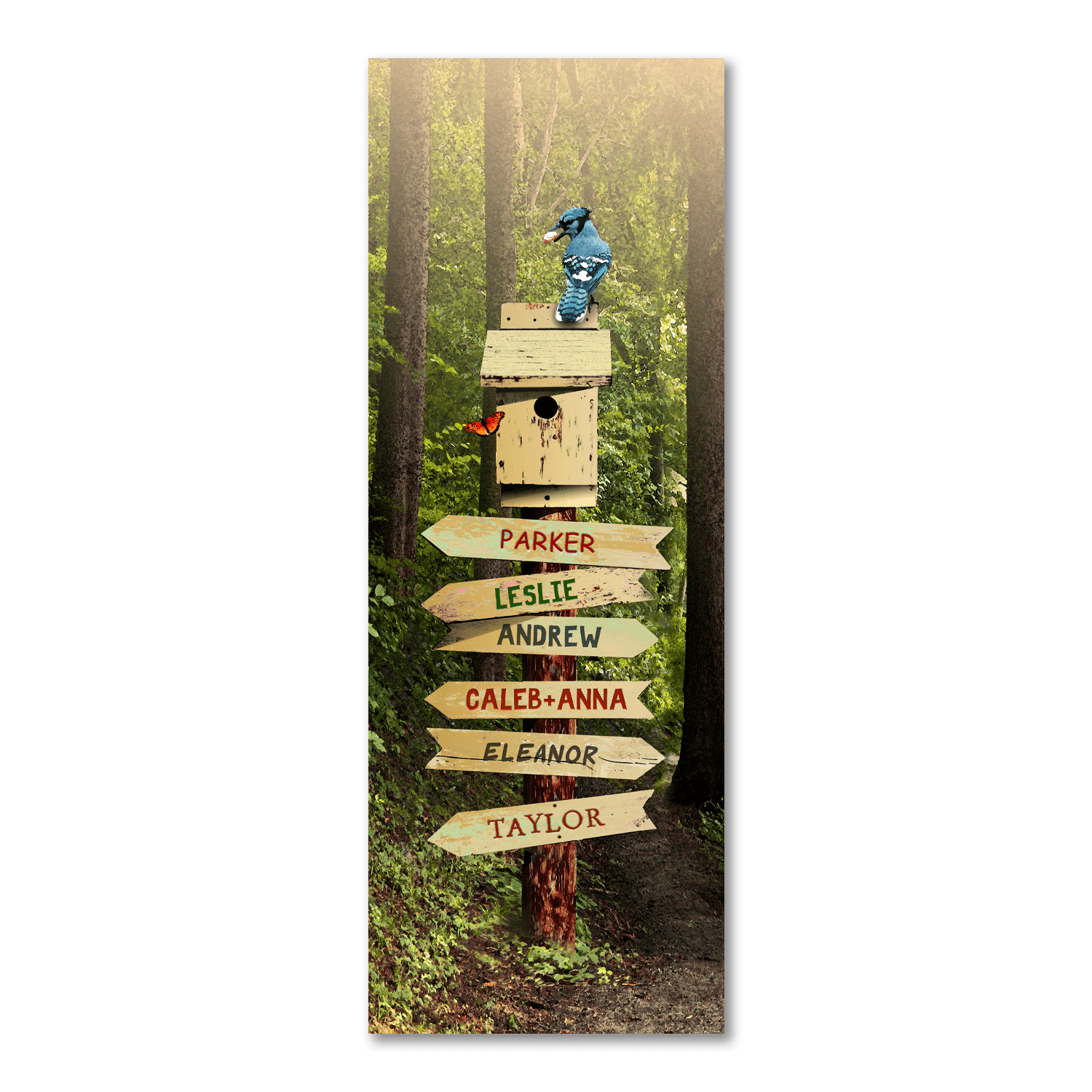 Personal-Prints art 6.5"x18" Block Mount Personalized Sign on a Forest Path