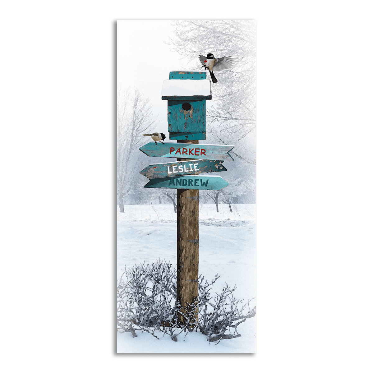 Personal-Prints art 6.5&quot;x18&quot; Block Mount Personalized Sign on a Winter Day