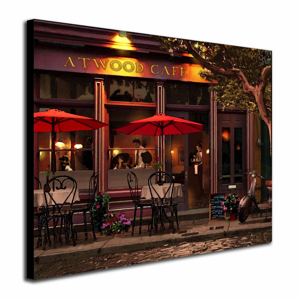 Personal-Prints art 11&quot;x14&quot; Block Mount Personalized Street Cafe