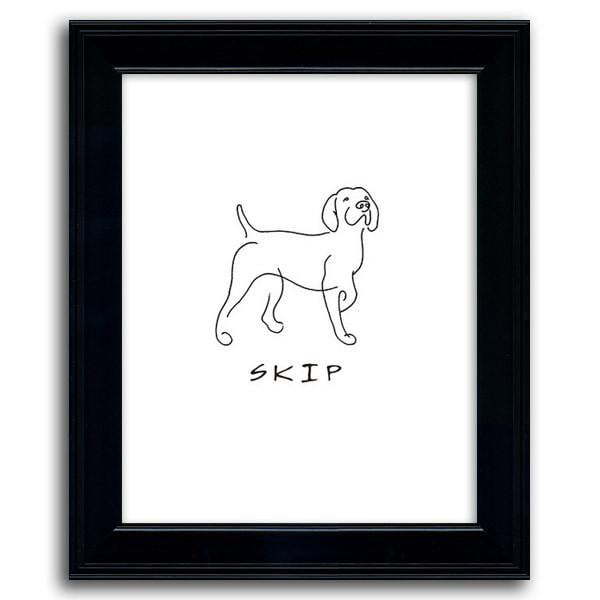 Personal-Prints art 12&quot;x15&quot; Under Glass Pointer Dog Line Drawing