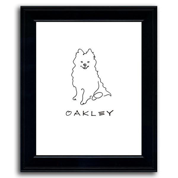 Personal-Prints art 12&quot;x15&quot; Under Glass Pomeranian Line Drawing