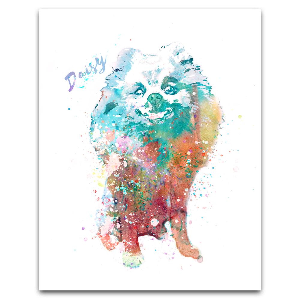 Personal-Prints art 6"x8" Block Mount Pomeranian Watercolor Print
