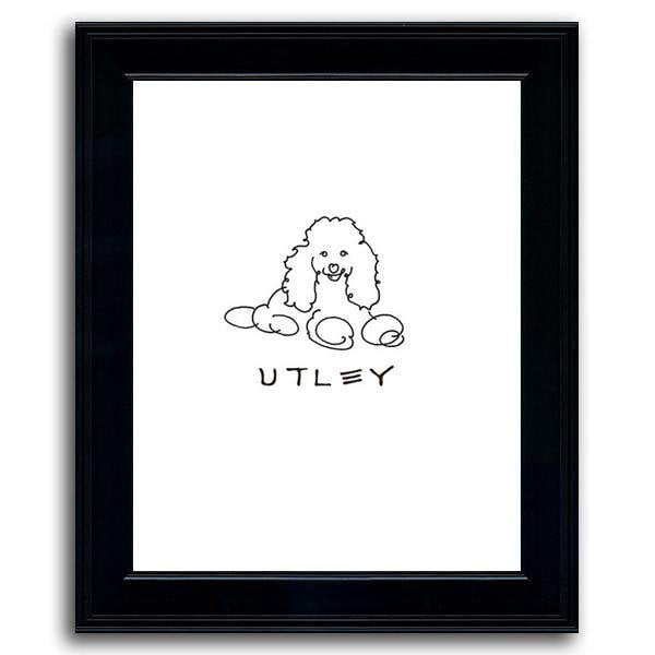 Personal-Prints art 12&quot;x15&quot; Under Glass Poodle Dog Line Drawing