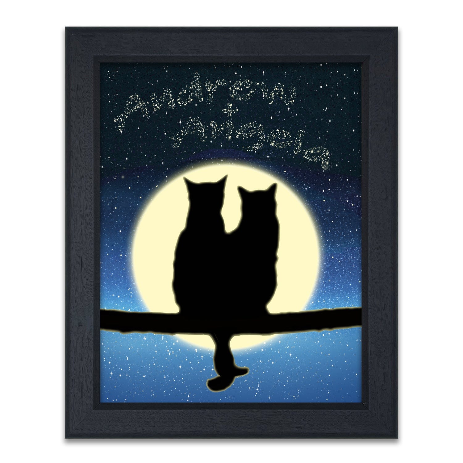Personal-Prints art 14"x17" Under Glass Purrfect Night