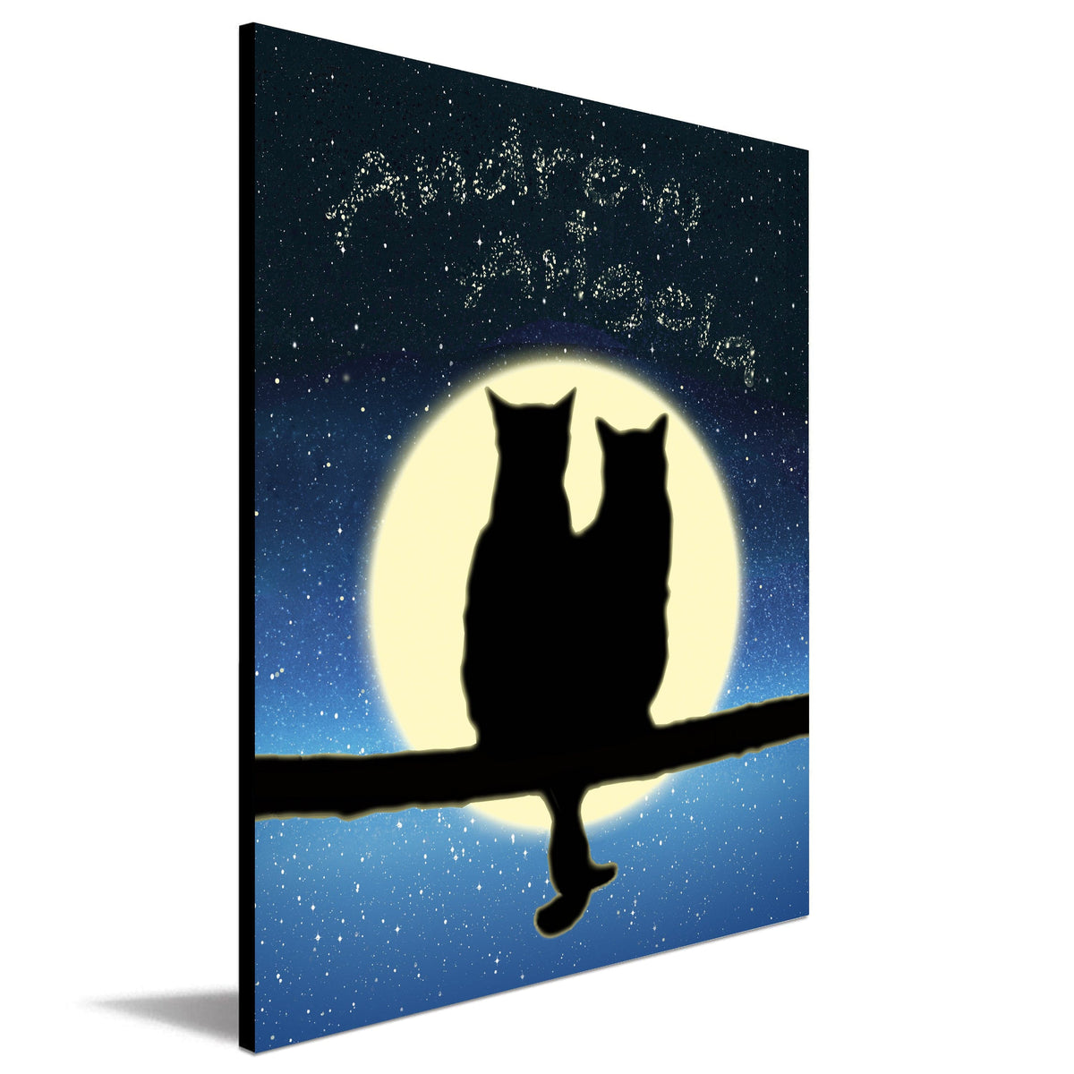 Personal-Prints art 11&quot;x14&quot; Block Mount Purrfect Night