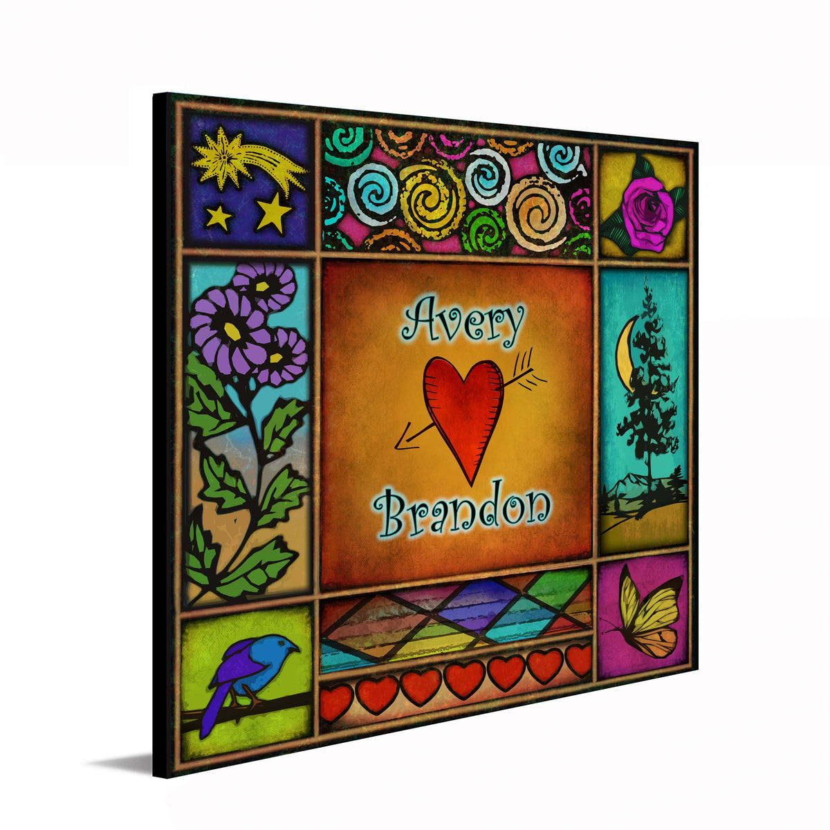 Personal-Prints art 16&quot;x16&quot; Block Mount Radiant Heart