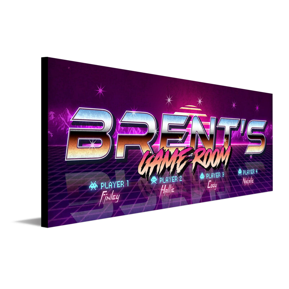 Personal-Prints art 6.5&quot;x18&quot; Block Mount Retro Gamer Personalized Sign