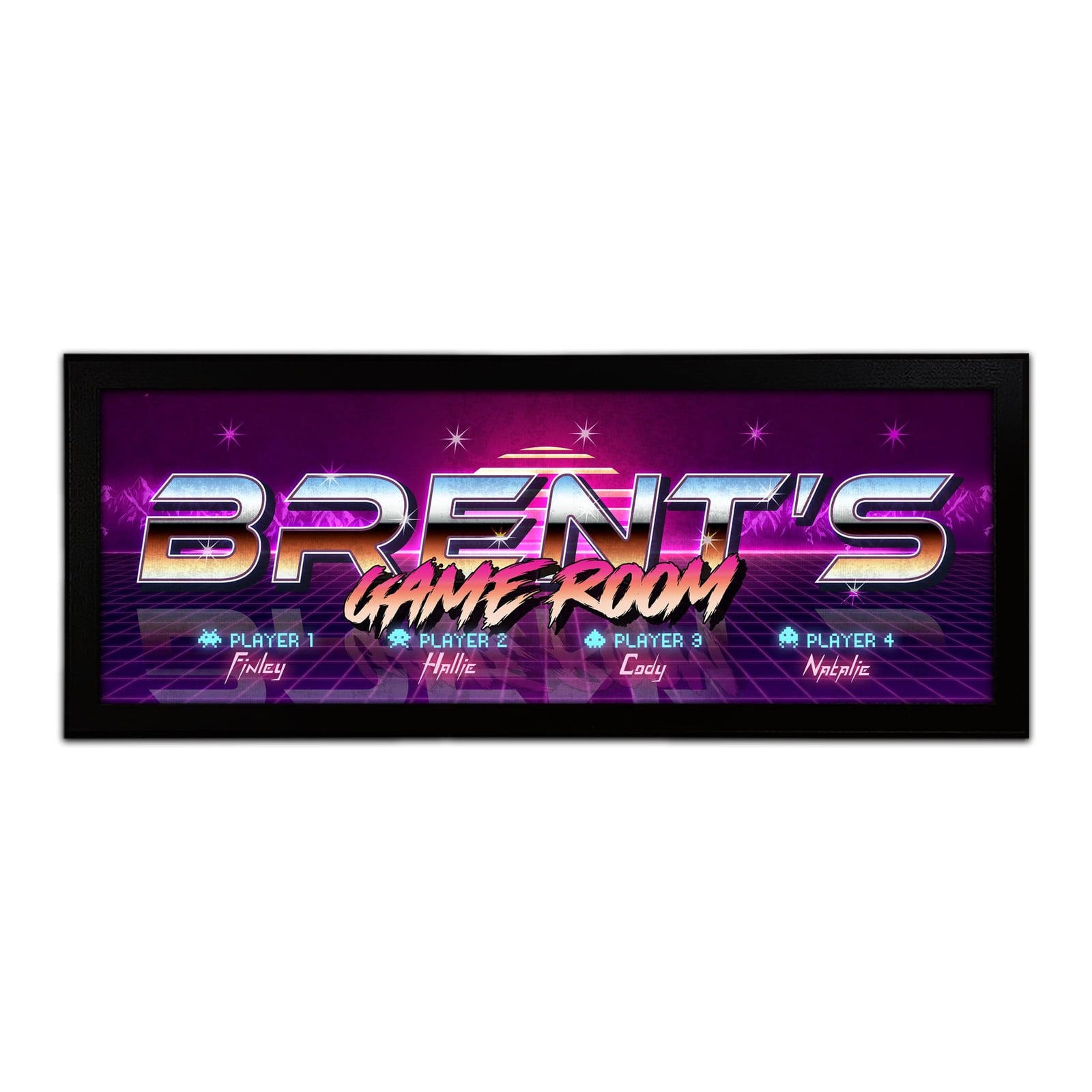 Personal-Prints art 13.5"x32.5" Framed Canvas Retro Gamer Personalized Sign