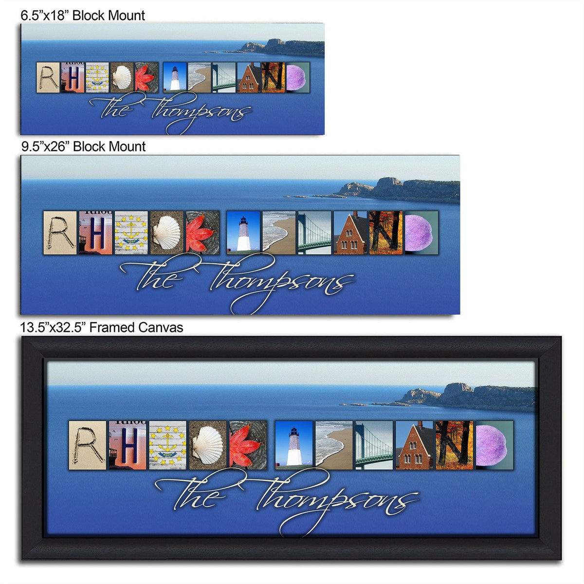 Personal-Prints art RHODE ISLAND - State Name Art