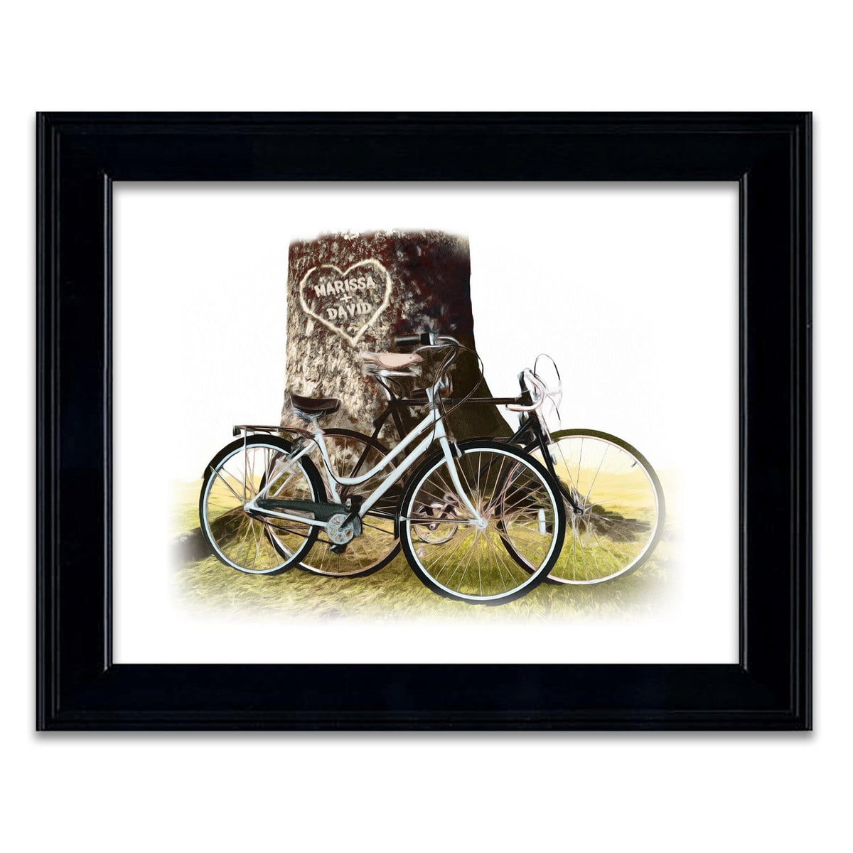 Personal-Prints art 12&quot;x15&quot; Framed Under Glass Riding Together - Personalized Gift