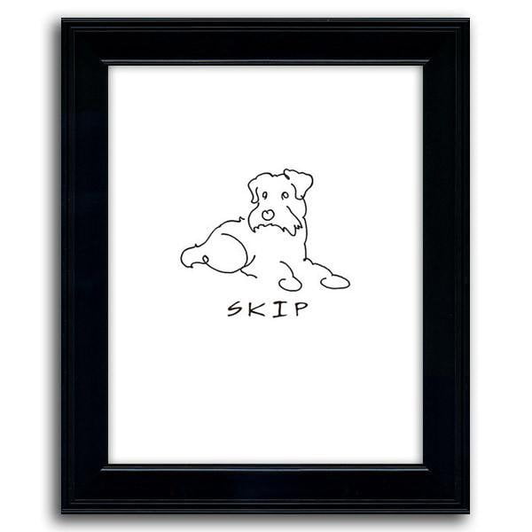 Personal-Prints art 12&quot;x15&quot; Under Glass Scottish Terrier Line Art