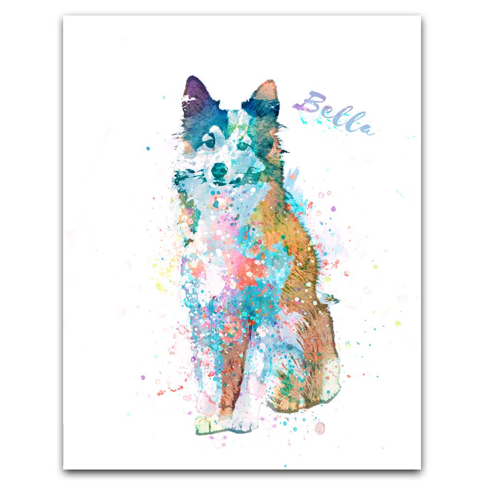 Personal-Prints art 6"x8" Block Mount Sheltie Watercolor Print