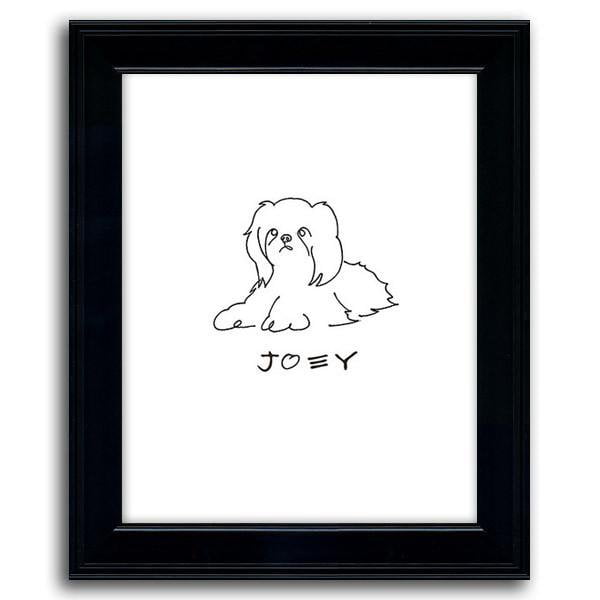 Personal-Prints art 12&quot;x15&quot; Under Glass Shih Tzu Line Drawing