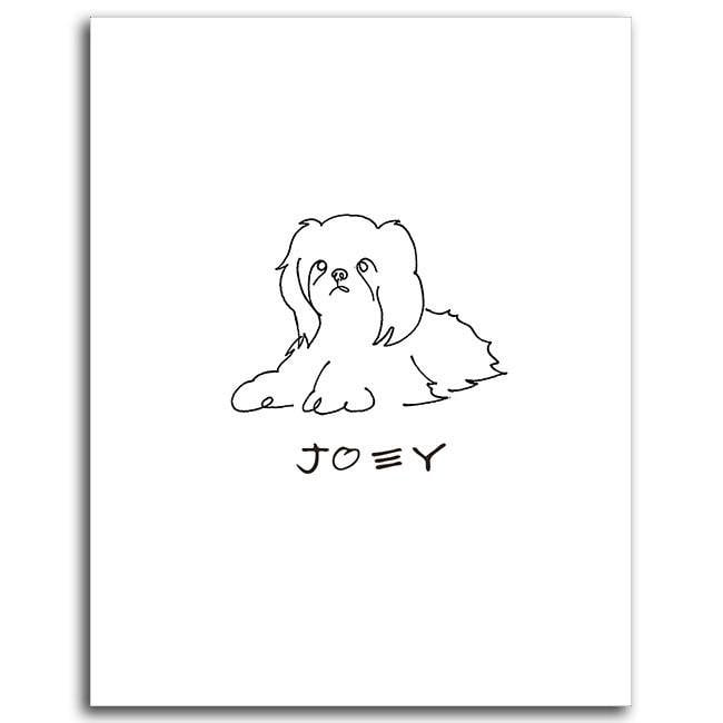 Personal-Prints art 6&quot;x8&quot; Mini Block Mount Shih Tzu Line Drawing