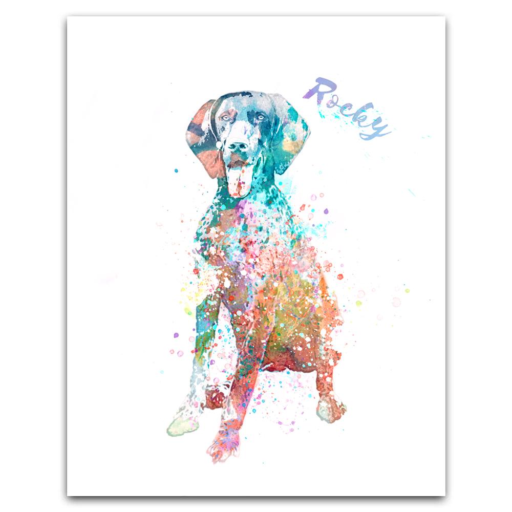 Personal-Prints art 6"x8" Block Mount Shorthaired Pointer Watercolor Print