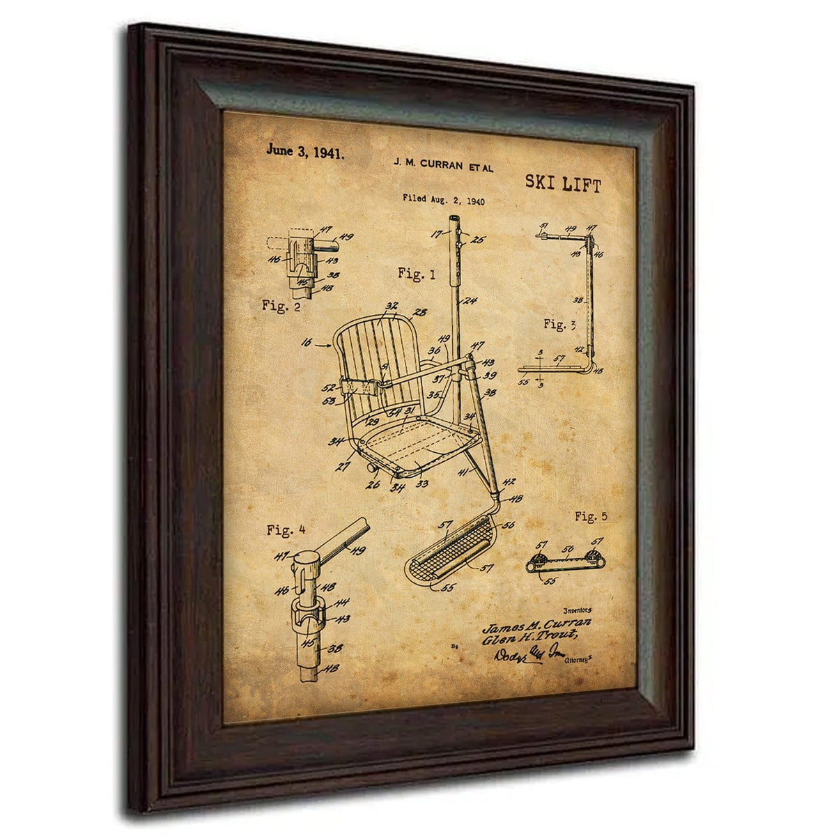 Personal-Prints art Ski Lift Snowboard - Patent Art