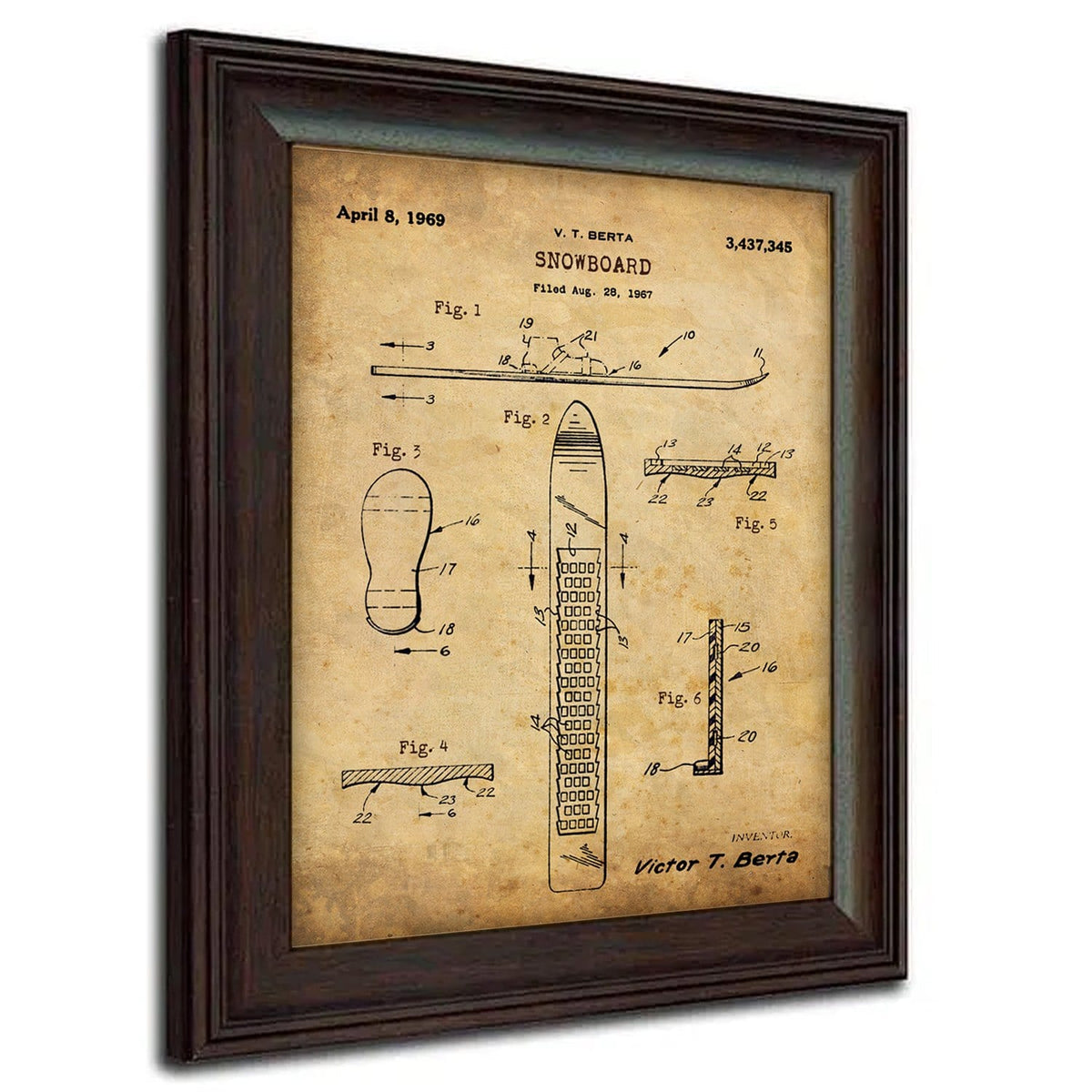 Personal-Prints art Snowboard Snowboard - Patent Art